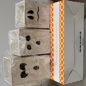 Mini Ghost Towers (set of 3) distressed wood candle holder from Gold‎ Canyon